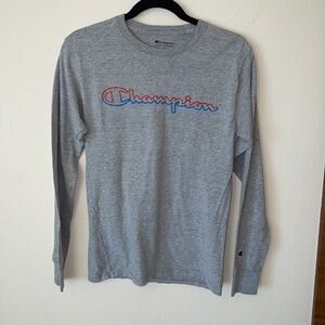 Champion Long Sleeve T-shirt‎ Gray Size S